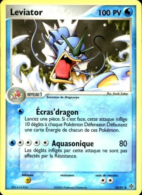 Carte Pokémon Léviator 032/097, extension EX Dragon
