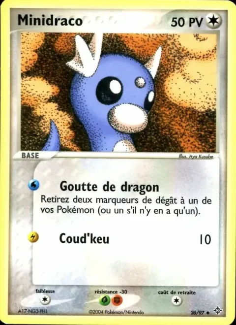 Carte Pokémon Minidraco 026/097, extension EX Dragon