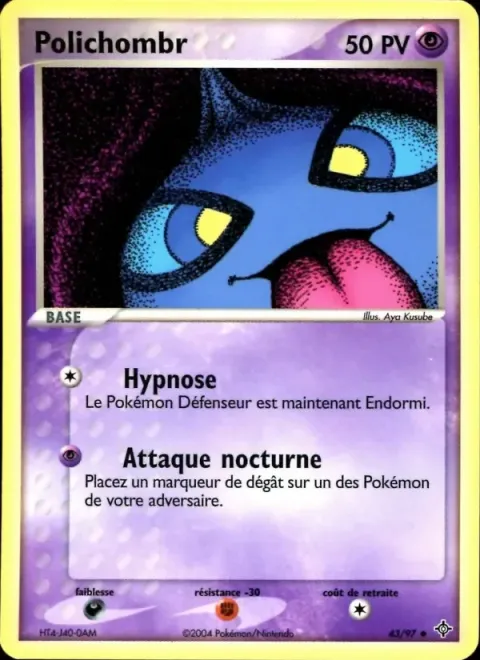 Carte Pokémon Polichombr 043/097, extension EX Dragon