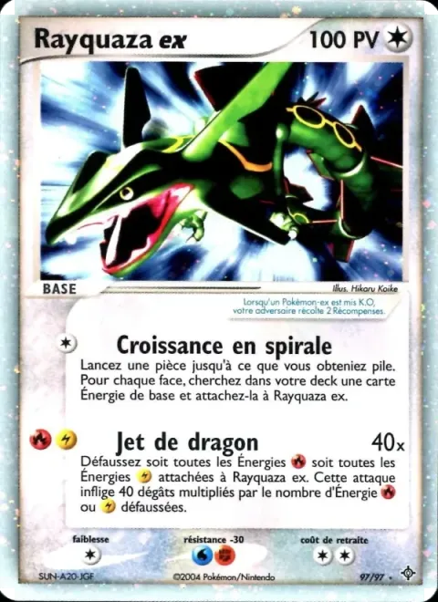 Carte Pokémon Rayquaza ex 097/097, extension EX Dragon