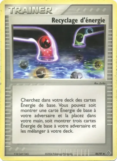 Carte Pokémon Recyclage d’énergie 084/097, extension EX Dragon