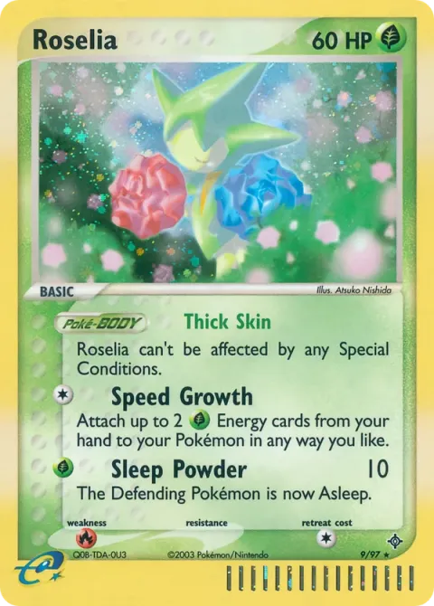 Carte Pokémon Rosélia 009/097, extension EX Dragon