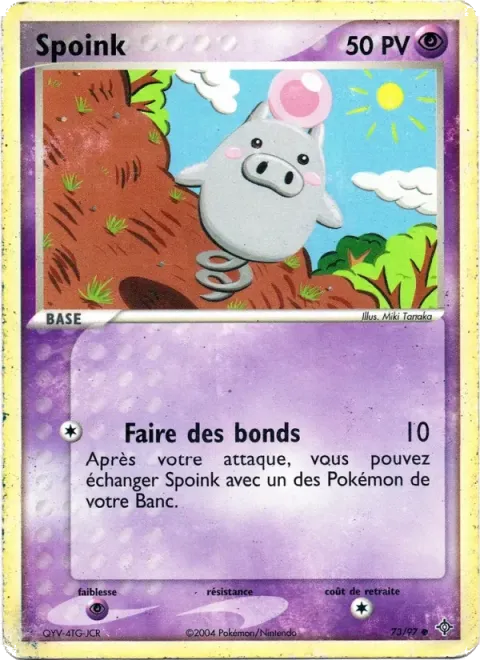 Carte Pokémon Spoink 073/097, extension EX Dragon