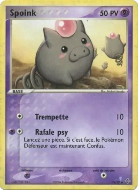 Carte Pokémon Spoink 074/097, extension EX Dragon