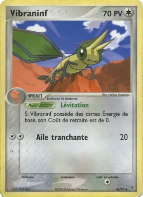 Carte Pokémon Vibraninf 046/097, extension EX Dragon