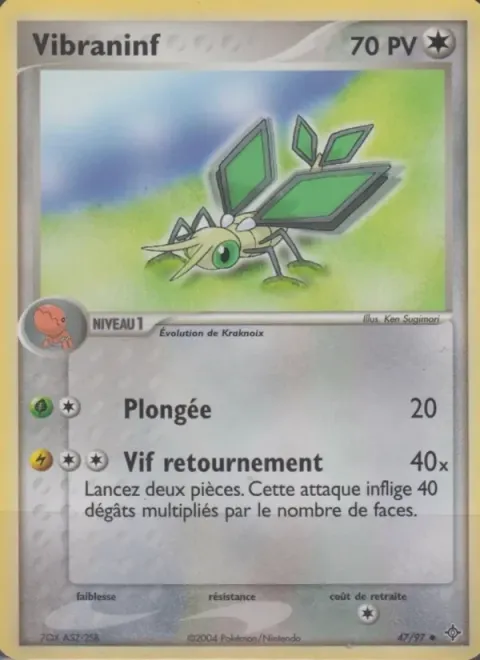 Carte Pokémon Vibraninf 047/097, extension EX Dragon