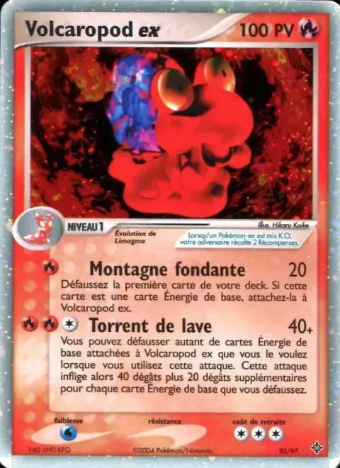 Carte Pokémon Volcaropod ex 095/097, extension EX Dragon