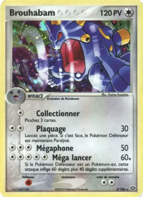 Carte Pokémon Brouhabam 003/106, extension EX Émeraude