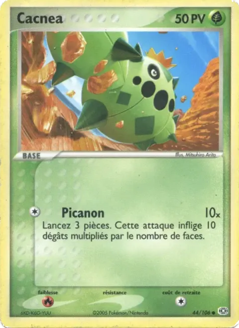 Carte Pokémon Cacnea 044/106, extension EX Émeraude