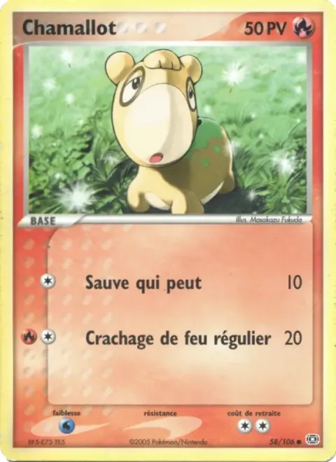 Carte Pokémon Chamallot 058/106, extension EX Émeraude