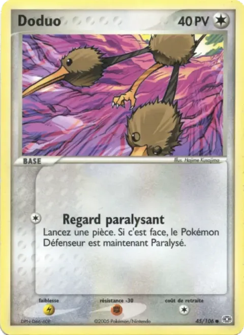 Carte Pokémon Doduo 045/106, extension EX Émeraude