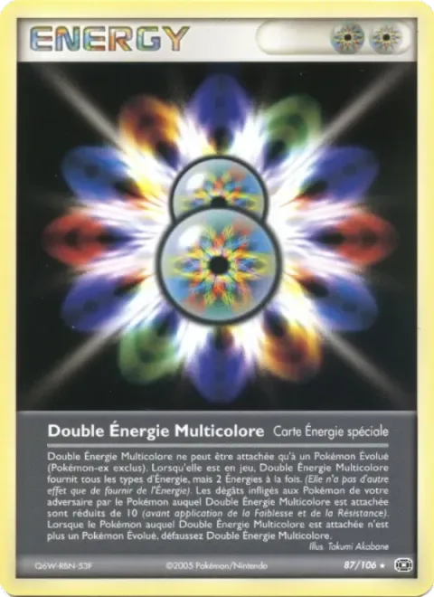 Carte Pokémon Double Énergie Multicolore 087/106, extension EX Émeraude