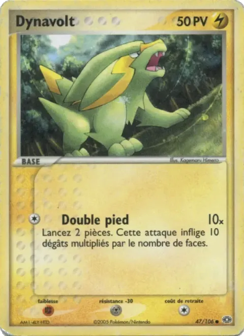 Carte Pokémon Dynavolt 047/106, extension EX Émeraude
