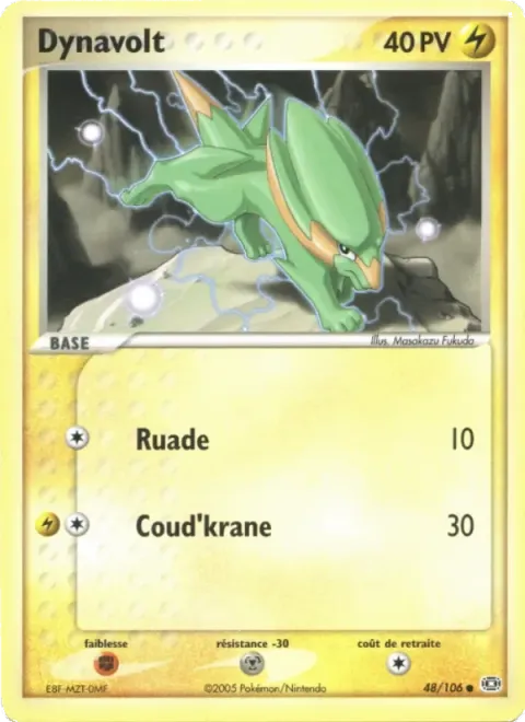 Carte Pokémon Dynavolt 048/106, extension EX Émeraude