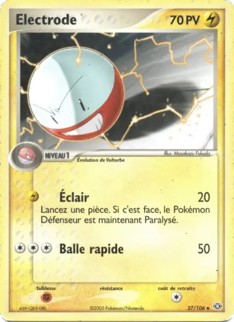 Carte Pokémon Électrode 027/106, extension EX Émeraude