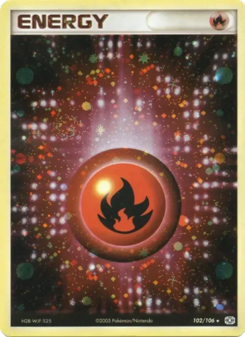Carte Pokémon Énergie Feu 102/106, extension EX Émeraude