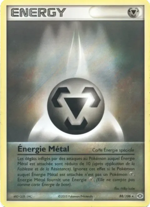 Carte Pokémon Énergie Métal 088/106, extension EX Émeraude