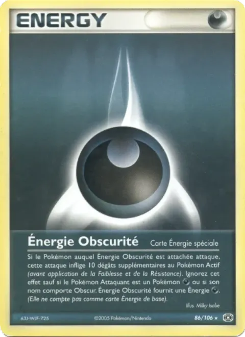Carte Pokémon Énergie Obscurité 086/106, extension EX Émeraude