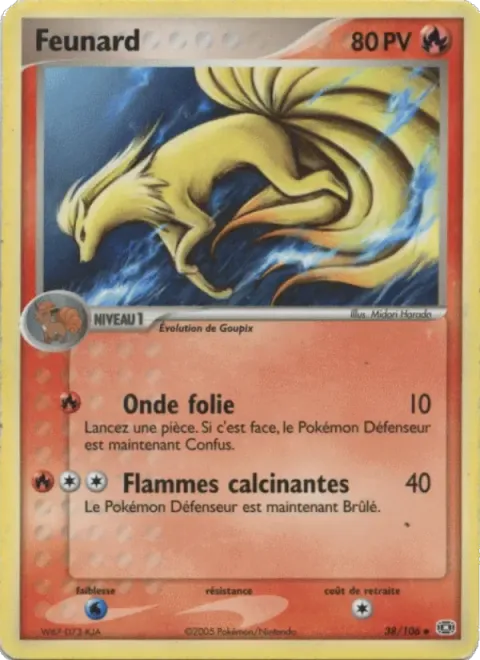 Carte Pokémon Feunard 038/106, extension EX Émeraude