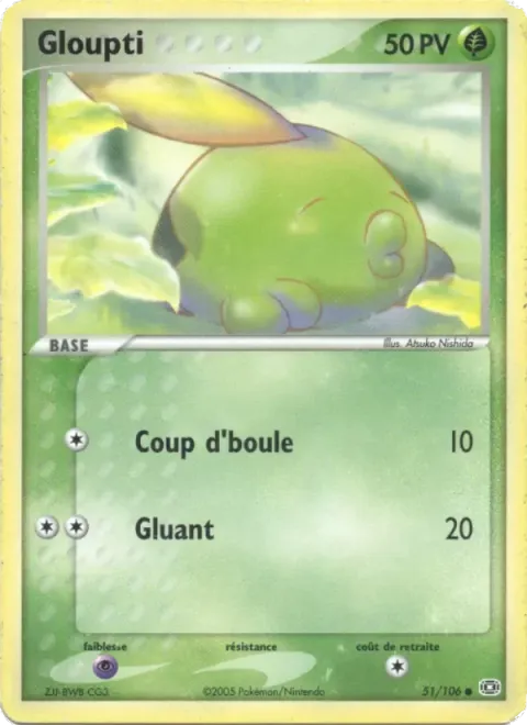 Carte Pokémon Gloupti 051/106, extension EX Émeraude
