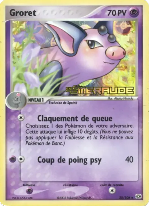 Carte Pokémon Groret 030/106, extension EX Émeraude