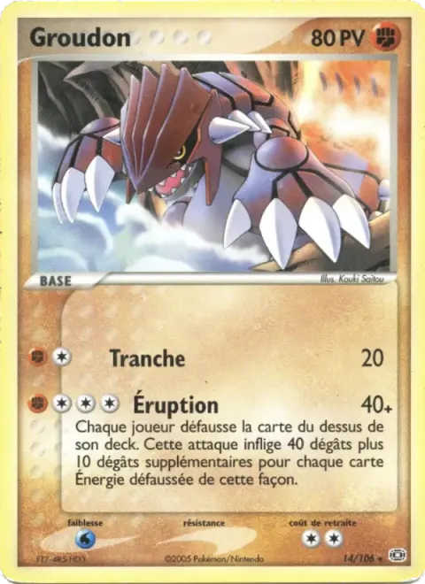 Carte Pokémon Groudon 014/106, extension EX Émeraude