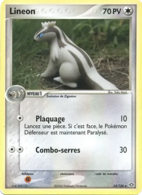 Carte Pokémon Linéon 034/106, extension EX Émeraude