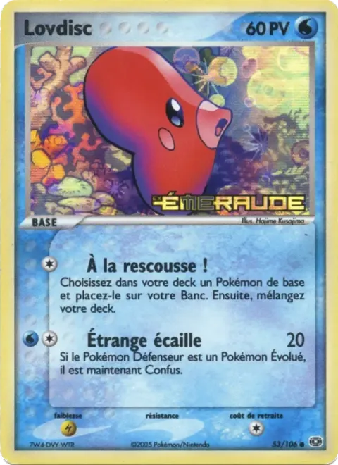Carte Pokémon Lovdisc 053/106, extension EX Émeraude