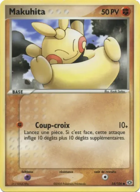 Carte Pokémon Makuhita 054/106, extension EX Émeraude