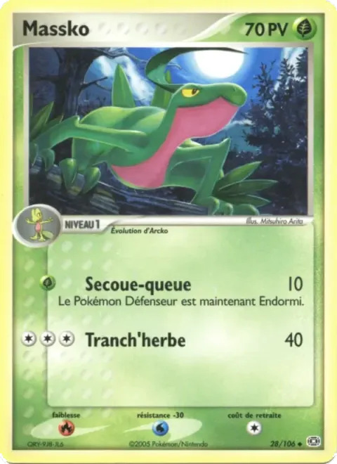 Carte Pokémon Massko 028/106, extension EX Émeraude