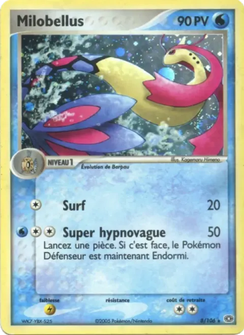 Carte Pokémon Milobellus 008/106, extension EX Émeraude