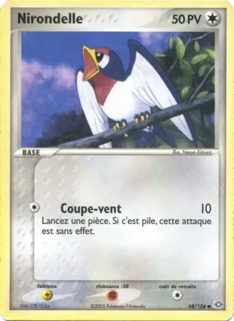 Carte Pokémon Nirondelle 068/106, extension EX Émeraude