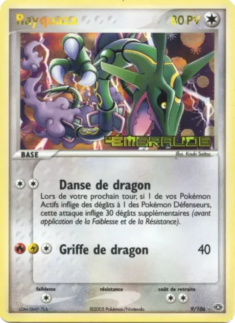 Carte Pokémon Rayquaza 009/106, extension EX Émeraude