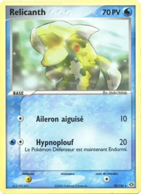 Carte Pokémon Relicanth 018/106, extension EX Émeraude