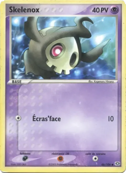 Carte Pokémon Skelénox 046/106, extension EX Émeraude