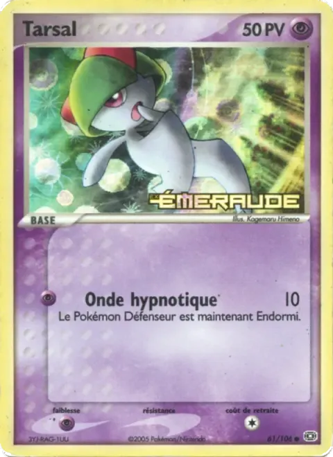 Carte Pokémon Tarsal 061/106, extension EX Émeraude