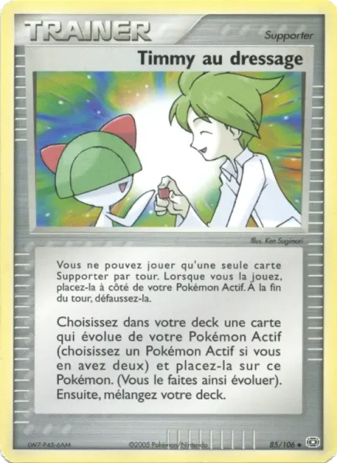 Carte Pokémon Timmy au dressage 085/106, extension EX Émeraude