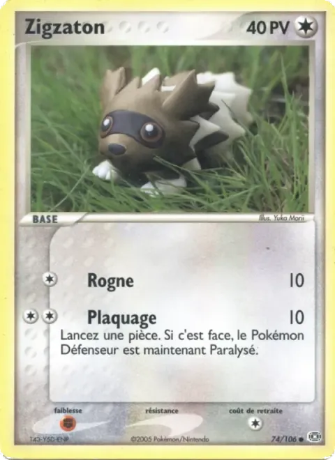 Carte Pokémon Zigzaton 074/106, extension EX Émeraude