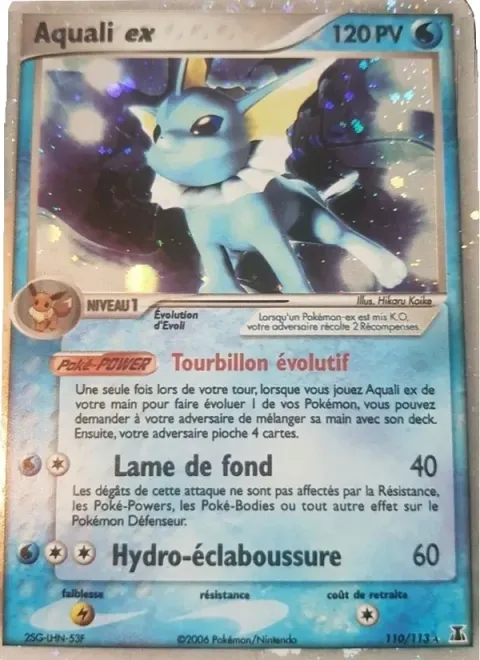 Carte Pokémon Aquali ex 110/113, extension EX Espèces Delta