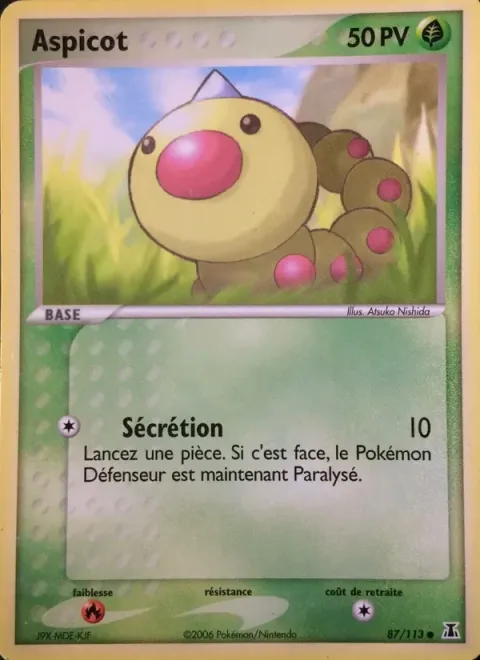Carte Pokémon Aspicot 087/113, extension EX Espèces Delta
