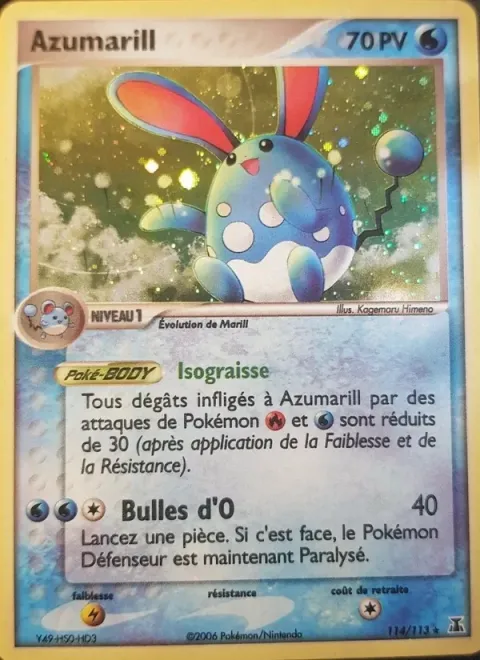 Carte Pokémon Azumarill 114/113, extension EX Espèces Delta