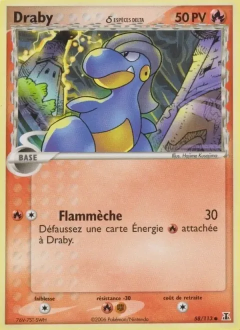 Carte Pokémon Draby δ 058/113, extension EX Espèces Delta