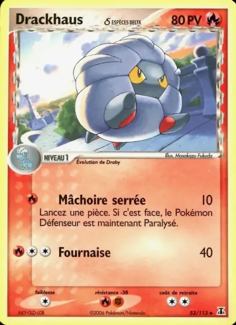 Carte Pokémon Drackhaus δ 053/113, extension EX Espèces Delta