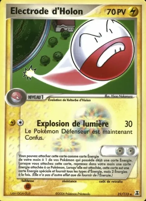 Carte Pokémon Electrode d’Holon 021/113, extension EX Espèces Delta