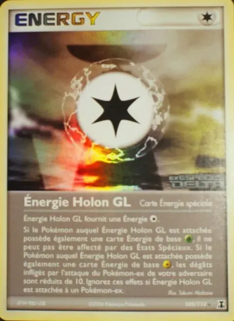 Carte Pokémon Énergie Holon GL 105/113, extension EX Espèces Delta
