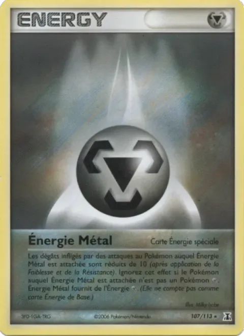 Carte Pokémon Énergie Métal 107/113, extension EX Espèces Delta