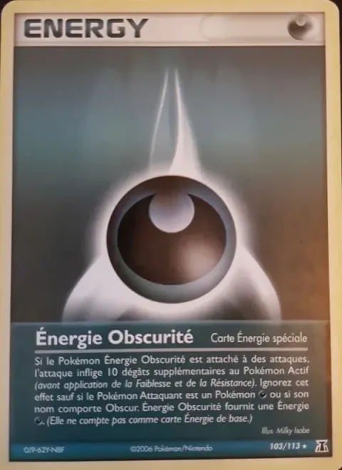Carte Pokémon Énergie Obscurité 103/113, extension EX Espèces Delta