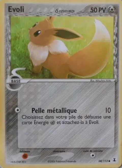 Carte Pokémon Evoli δ 068/113, extension EX Espèces Delta