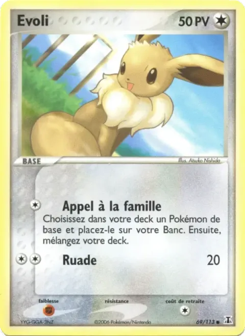 Carte Pokémon Evoli 069/113, extension EX Espèces Delta