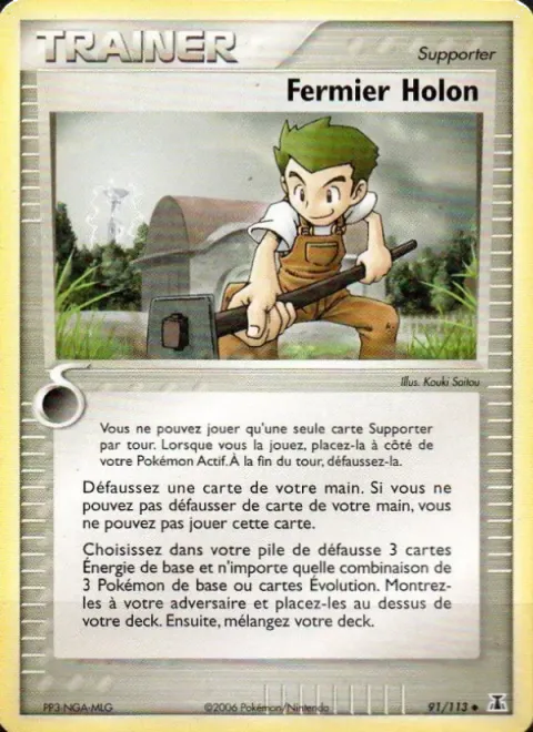 Carte Pokémon Fermier Holon 091/113, extension EX Espèces Delta